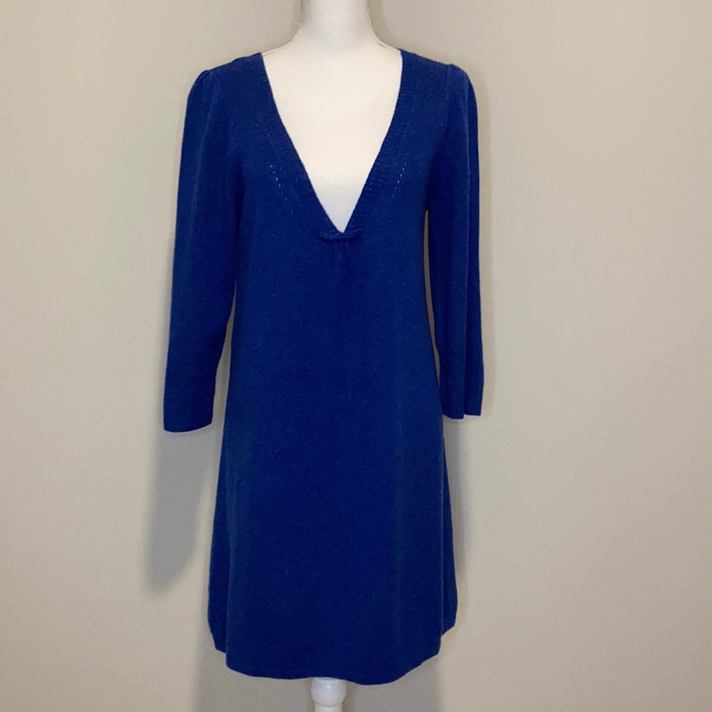 Leon Max 100% Cashmere V Neck Sweater Dress